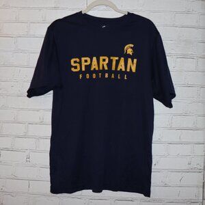 💙💛🏈 Champro Spartan Football “Stronger Together” T‑Shirt · Men’s Large · Navy